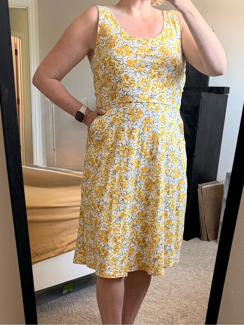 Pact Organic Fit and Flare Tie Back Floral Dress